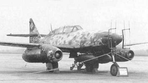 Messerschmitt Me 262B-1 Schwalbe, letoun ukořistěný americkými jednotkami v Německu